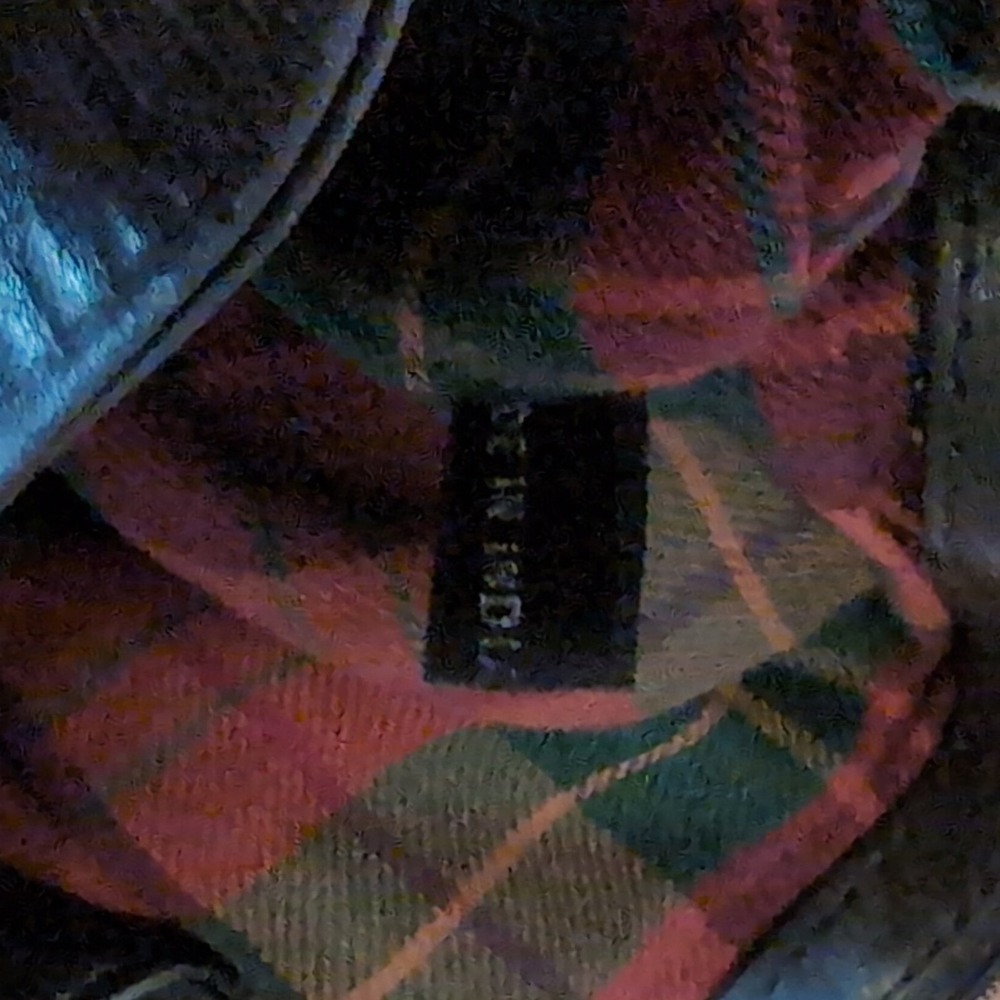 Vtg Women's Black Leather Drawstring Backpack Flap Buckle Plaid Lining HC India - Picture 7 of 8